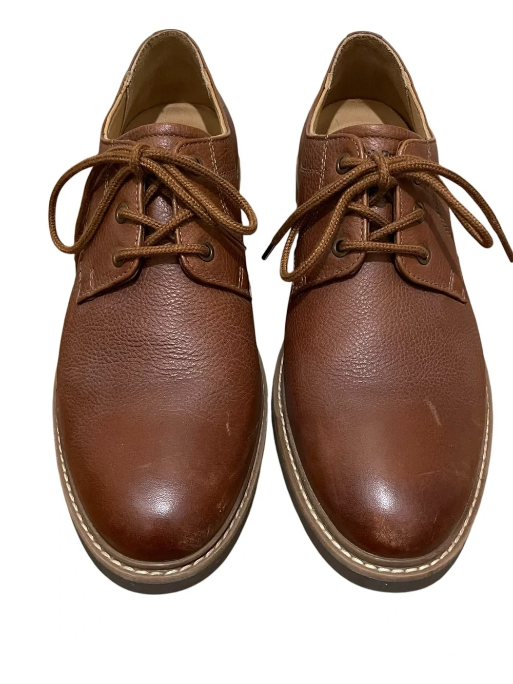Hush Puppies Bounce Brown Leather Oxford Derby Dress Shoes Mens Size 10.5 Medium